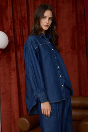 Button Down Stud Shacket