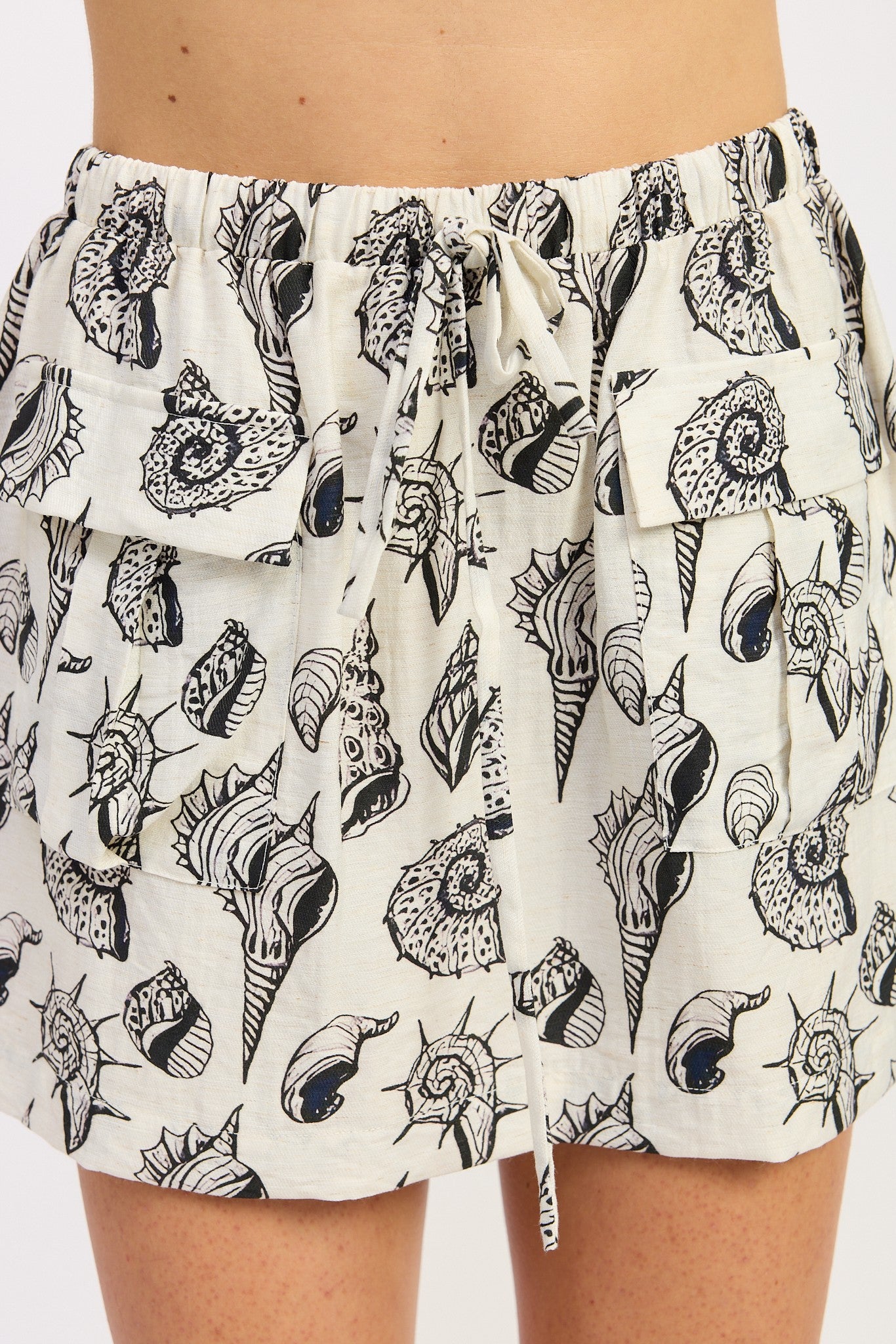 Low Rise Patched Mini Skirt