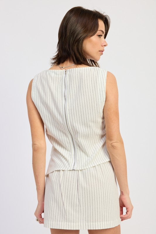 Sleeveless Striped Top
