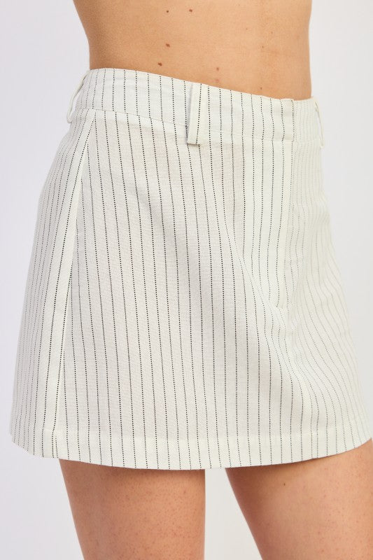 Striped Linen Mini Skirt