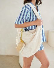 Terry Cloth Crossbody Tote