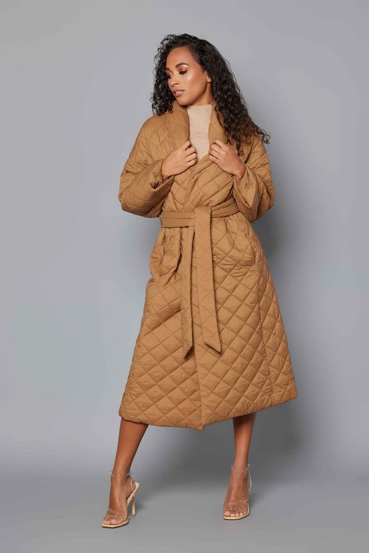 Adeline Quilted Puffer Wrap Coat