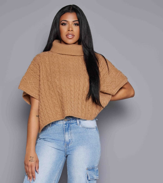 Louise Twisted Knit Poncho