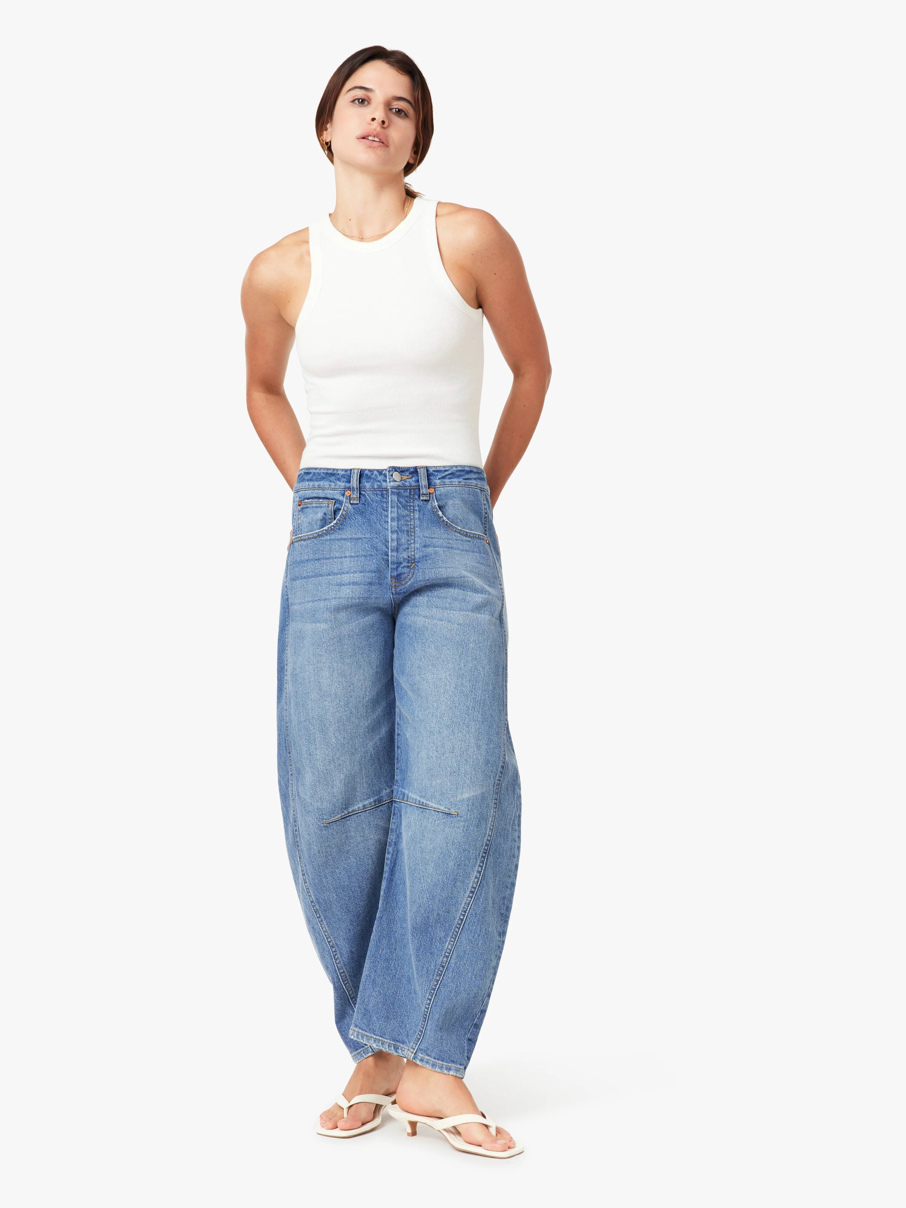 Harper Cropped Barrel Jeans