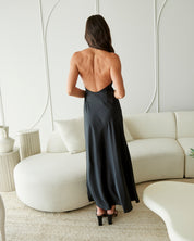 Halter Scoop Midi Dress
