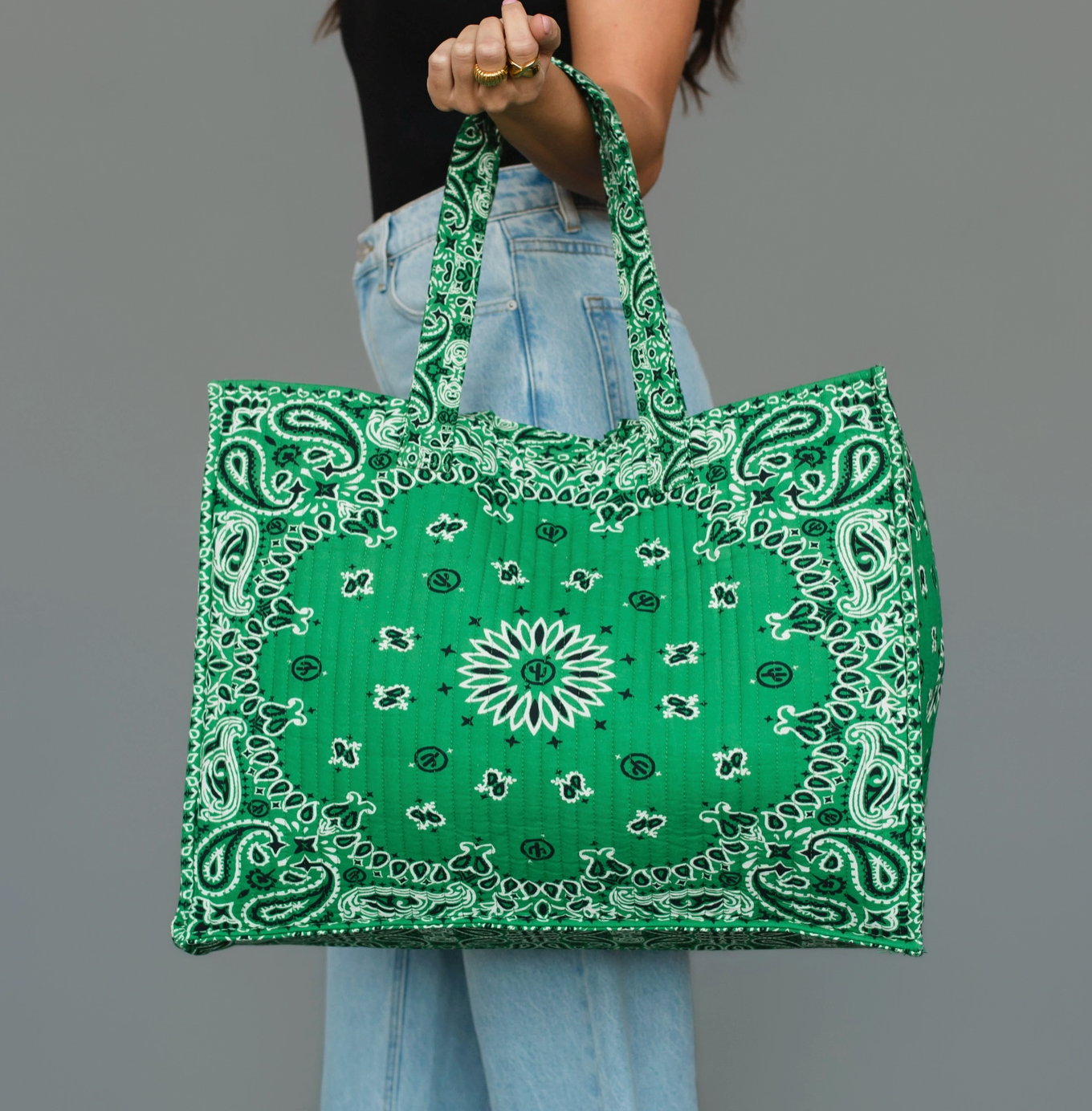 Green Bandana Tote Bag