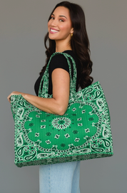 Green Bandana Tote Bag