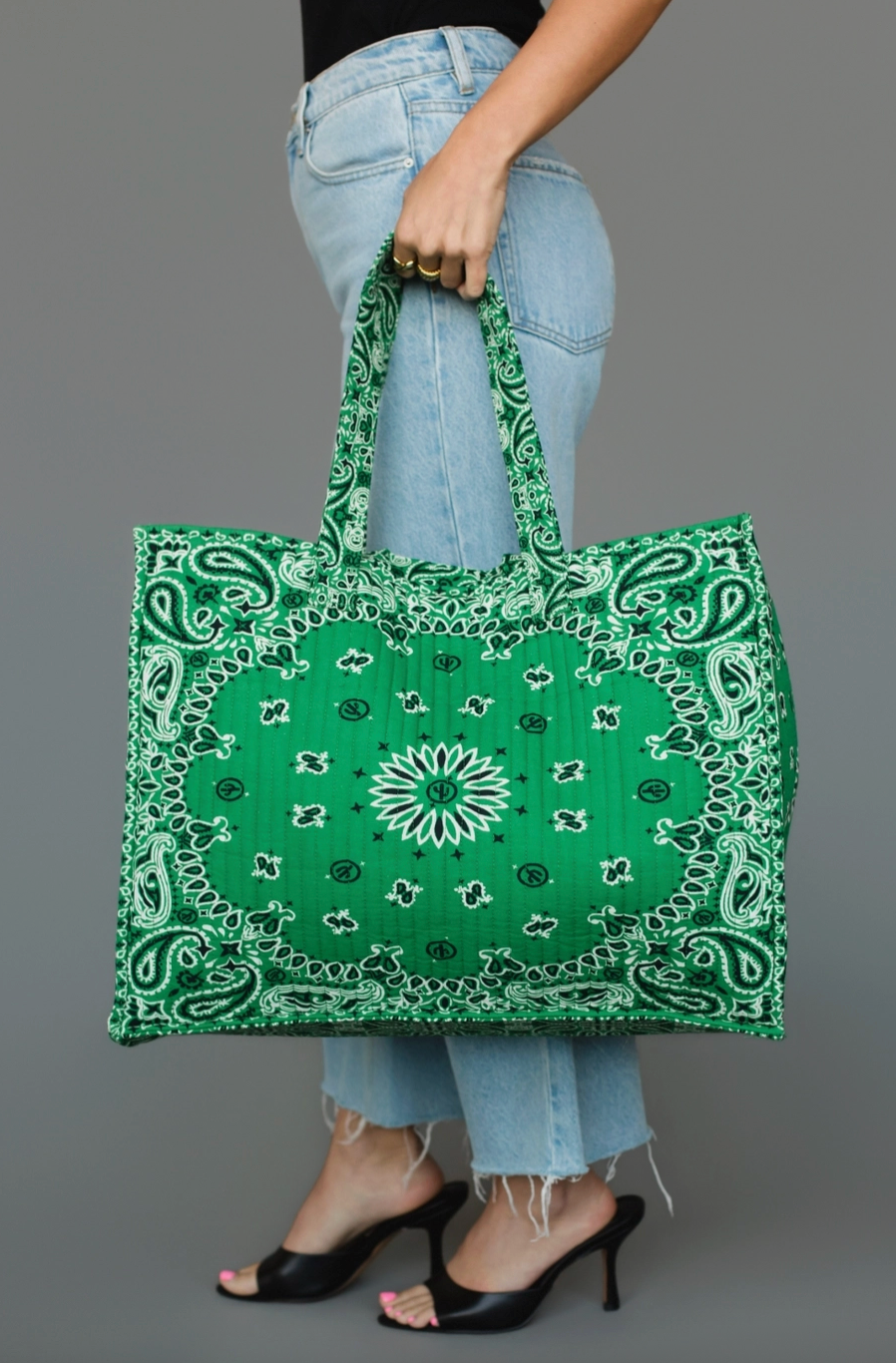 Green Bandana Tote Bag