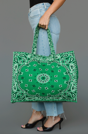 Green Bandana Tote Bag