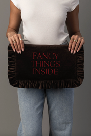 Velvet Ruffle Pouch