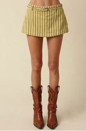 Amara Striped Belted Mini Skort