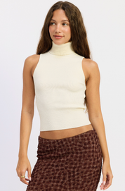 Ribbed Sleeveless Turtleneck