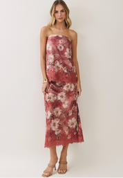 Floral Leopard Lace Maxi Skirt