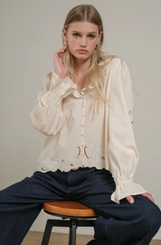 Embroidered Eyelet Top