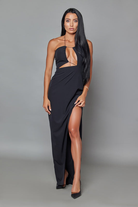 Andre Tie Cut-Out Maxi Dress