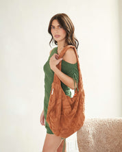 Terry Cloth Crossbody Tote