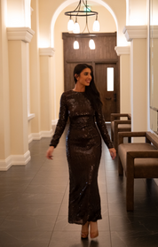 Back Scoop Sequin Maxi Dress